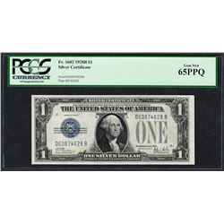 1928B $1 Funnyback Silver Certificate Note Fr.1602 PCGS Gem New 65PPQ