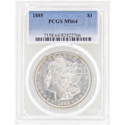 1885 $1 Morgan Silver Dollar Coin PCGS MS64