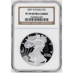 2007-W $1 American Silver Eagle Proof Coin NGC PF70 Ultra Cameo