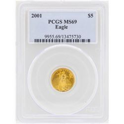 2001 $5 American Gold Eagle Coin PCGS MS69