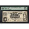 Image 1 : 1861 $10 Confederate States of America Note T-30 PMG Very Fine 25 Canceled