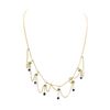 Image 2 : Gold Plated 1.50 ctw Sapphire and Pearl Necklace