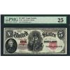 Image 1 : 1907 $5 Woodchopper Legal Tender Note Fr.91 PMG Very Fine 25