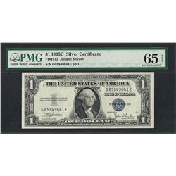 1935C $1 Silver Certificate Note Fr.1612 PMG Gem Uncirculated 65EPQ