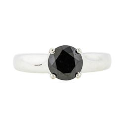 14KT White Gold 1.28 ctw Black Diamond Ring