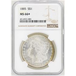 1885 $1 Morgan Silver Dollar Coin NGC MS66+