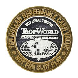 .999 Silver TropWorld Atlantic City, NJ $10 Casino Limited Edition Gaming Token