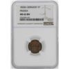 Image 1 : 1828-A Germany-Prussia Friedrich Wilhelm II Pfenning Coin NGC MS62BN