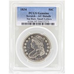1834 Small Date Small Letters Capped Bust Half Dollar Coin PCGS AU Details