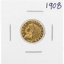 1908 $2 1/2 Indian Head Quarter Eagle Gold Coin