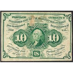 1862 First Issue 10 Cent Fractional Currency Note