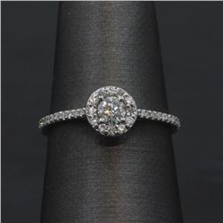 14KT White Gold 0.43 ctw Round Cut Diamond Solitaire Engagement Ring
