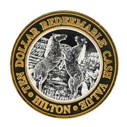 .999 Silver Reno Hilton Nevada $10 Casino Limited Edition Gaming Token