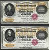 Image 1 : Lot of (2) Consecutive 1900 $10,000 Gold Certificate Notes