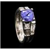 Image 4 : 14KT White Gold 1.87 ctw Tanzanite and Diamond Ring