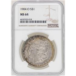1904-O $1 Morgan Silver Dollar Coin NGC MS64 Nice Toning