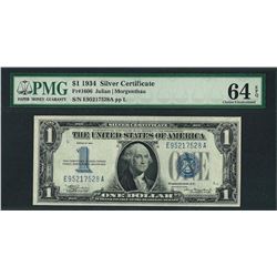 1934 $1 Funnyback Silver Certificate Note Fr.1606 PMG Choice Uncirculated 64EPQ