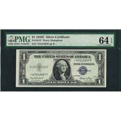 1935E $1 Silver Certificate STAR Note Fr.1614* PMG Choice Uncirculated 64EPQ