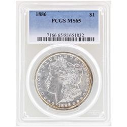 1886 $1 Morgan Silver Dollar Coin PCGS MS65