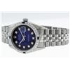 Image 6 : Rolex Men's Stainless Steel Blue Vignette Diamond & Sapphire Datejust Wristwatch