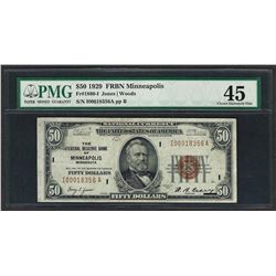 1929 $50 Federal Bank of Minneapolis Note Fr.1880-I PMG Choice Extremely Fine 45