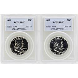 Lot of 1962-1963 Franklin Half Dollar Proof Coins PCGS PR67