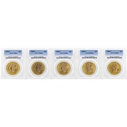 Lot of (5) 1898-S $20 Liberty Head Double Eagle Gold Coins PCGS MS61