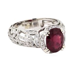 18KT White Gold 2.53 ctw Ruby and Diamond Ring