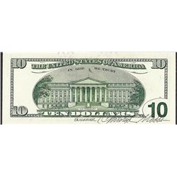 1999 $10 Federal Reserve Note Courtesy Autograph Signed by Madded Plate Engraver