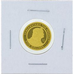2002 $5 The Sovereign Nation of the Shawnee Tribe Gold Proof Coin