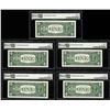 Image 2 : Lot of (5) 1957A $1 Silver Certificate STAR Notes Fr.1620* PMG Gem Uncirculated