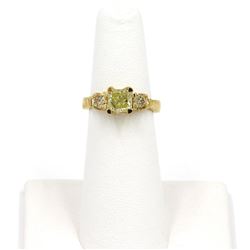 14KT Yellow Gold 1.25 ctw Three Stone Diamond Band Ring