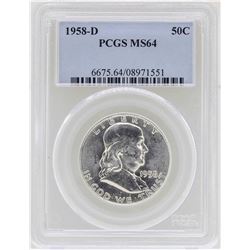 1958-D Franklin Half Dollar Coin NGC MS64