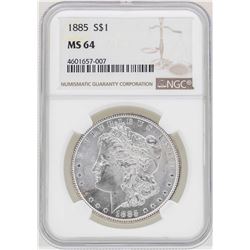 1885 $1 Morgan Silver Dollar Coin NGC MS64