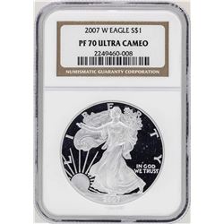 2007-W $1 American Silver Eagle Proof Coin NGC PF70 Ultra Cameo