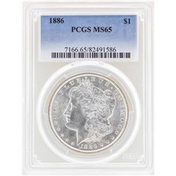 1886 $1 Morgan Silver Dollar Coin PCGS MS65