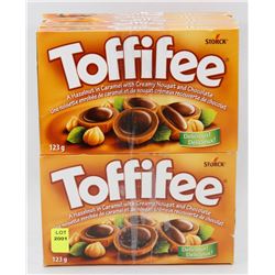 10 PACKS OF TOFFIFEE HAZELNUT IN CARAMEL WITH