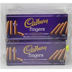 10 BOXES OF CADBURY FINGERS COOKIES