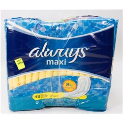 3 BAGS OF ALWAYS MAXI PADS