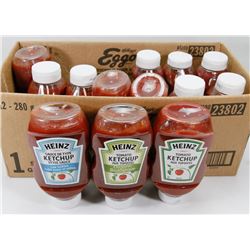 LOT OF 13 ASSORTED HEINZ KETCHUPS