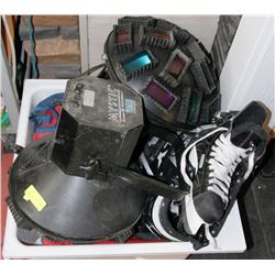 TUB OF DISCO LIGHTS, SKATES AND MORE
