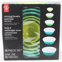 NEW MELAMINE 12PC MIXING BOWL SET IN BOX
