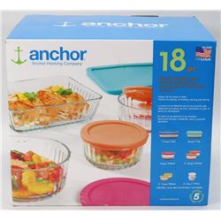NEW ANCHOR HOCKINGS 18PC BOWL AND STORAGE SET