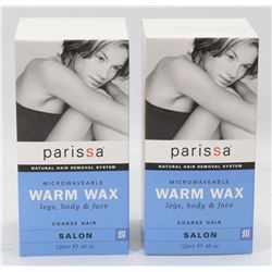 TWO BOXES OF PARISSA MICROWAVEABLE WARM WAX