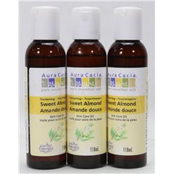 THREE TUBES OF AURA CACIA SWEET ALMOND SKIN