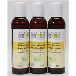 THREE TUBES OF AURA CACIA SWEET ALMOND SKIN