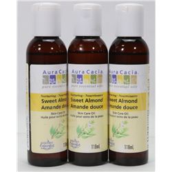 THREE TUBES OF AURA CACIA SWEET ALMOND SKIN