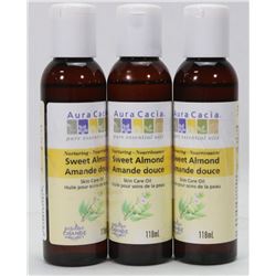 THREE TUBES OF AURA CACIA SWEET ALMOND SKIN