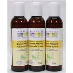 THREE TUBES OF AURA CACIA SWEET ALMOND SKIN