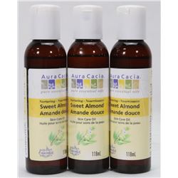 THREE TUBES OF AURA CACIA SWEET ALMOND SKIN